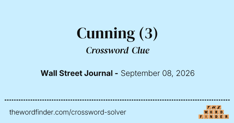Cunning crossword clue image