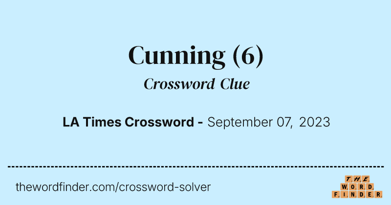 Cunning crossword clue image