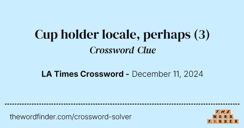 Cup holder locale, perhaps crossword clue image