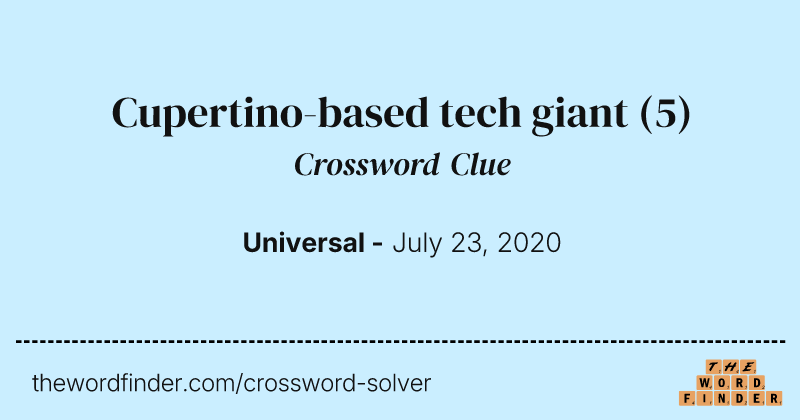 Cupertino-based tech giant crossword clue image