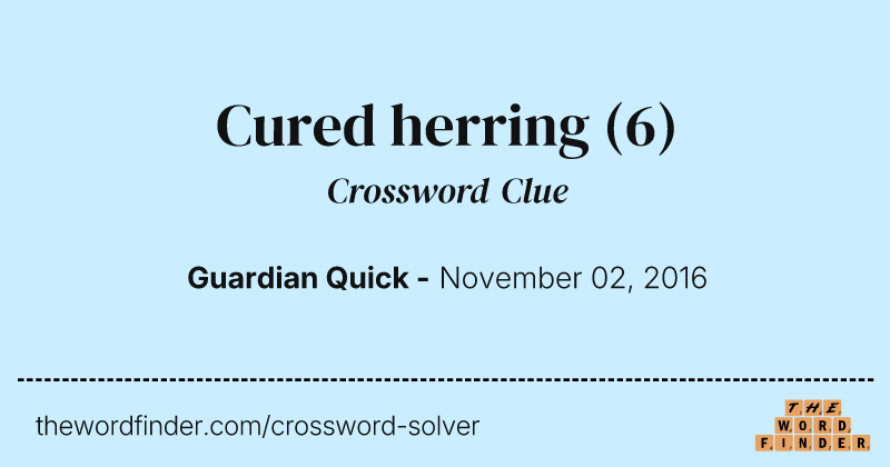 Cured herring crossword clue image