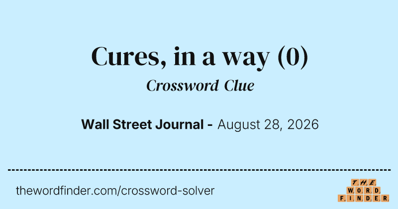 Cures, in a way crossword clue image