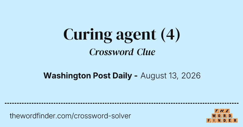 Curing agent crossword clue image