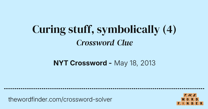 Curing stuff, symbolically crossword clue image