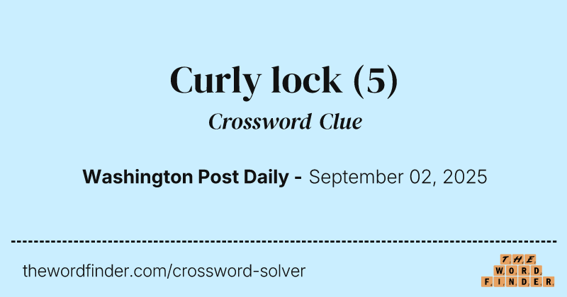 Curly lock crossword clue image