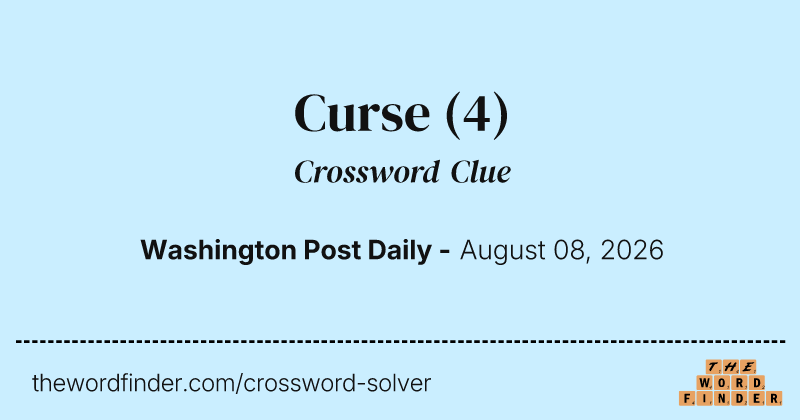 Curse crossword clue image