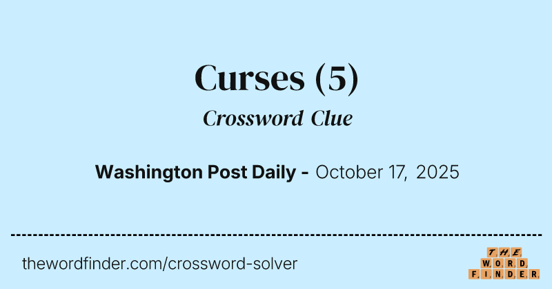Curses crossword clue image