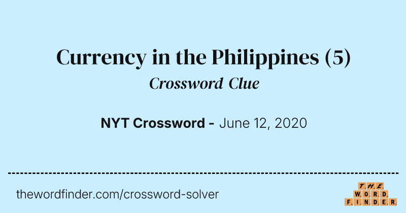 Currency in the Philippines crossword clue image
