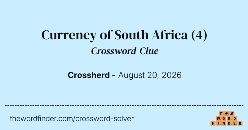 Currency of South Africa crossword clue image