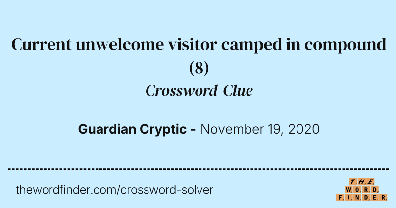Current unwelcome visitor camped in compound crossword clue image