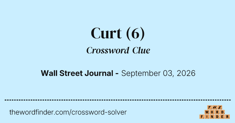 Curt crossword clue image