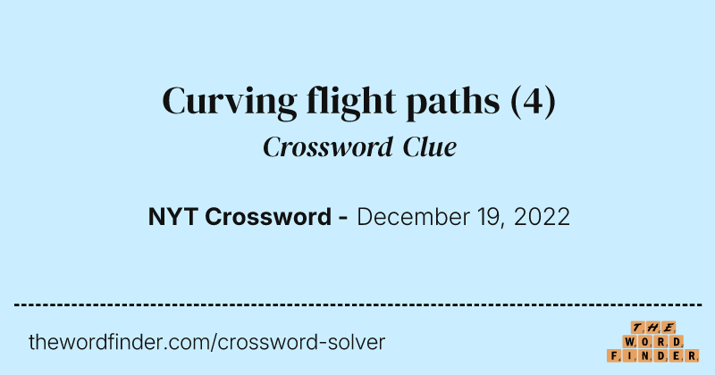Curving flight paths crossword clue image