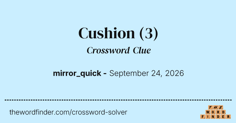 Cushion crossword clue image