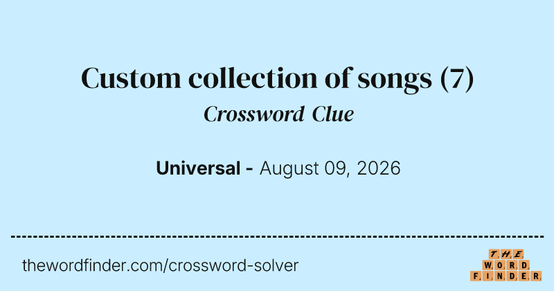 Custom collection of songs crossword clue image