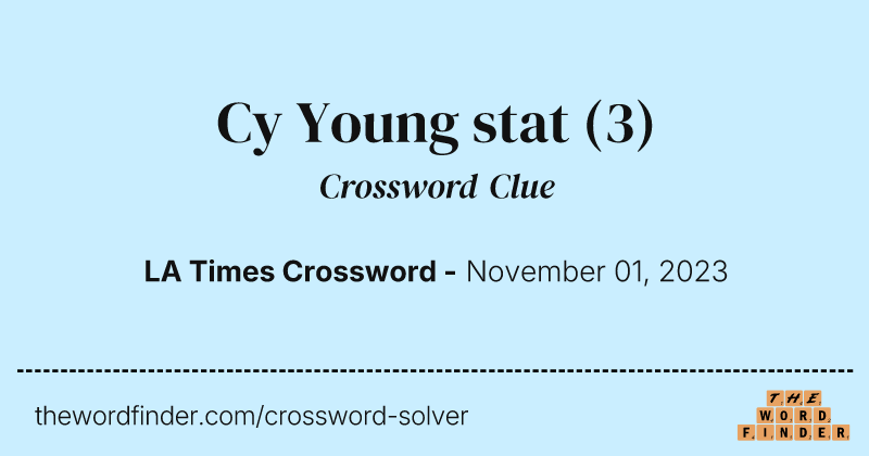 Cy Young stat crossword clue image