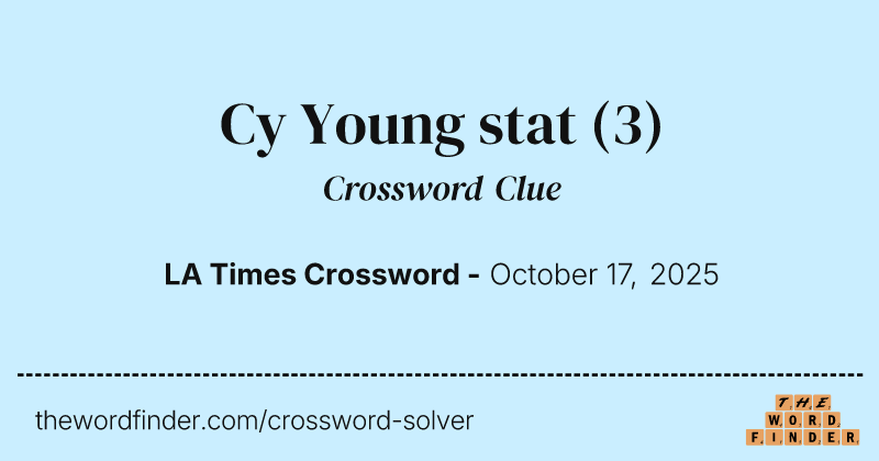 Cy Young stat crossword clue image