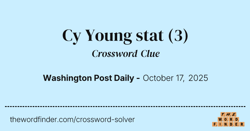 Cy Young stat crossword clue image