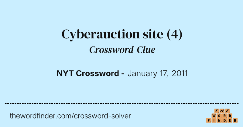 Cyberauction site crossword clue image