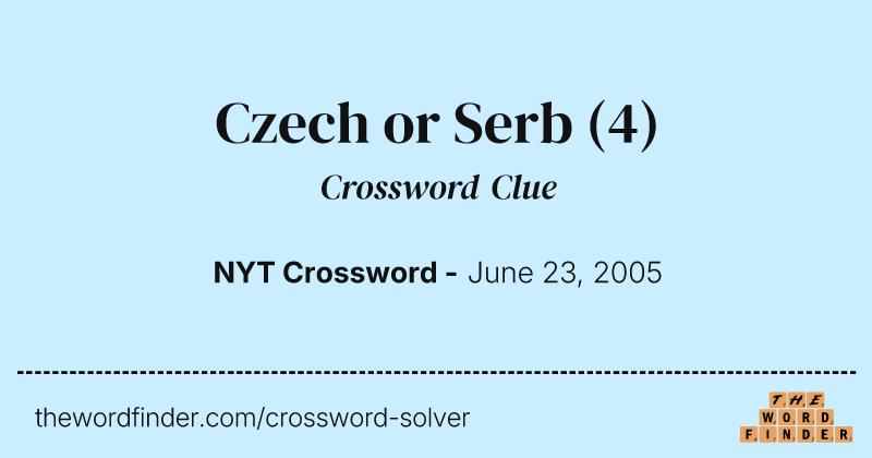 Czech or Serb crossword clue image