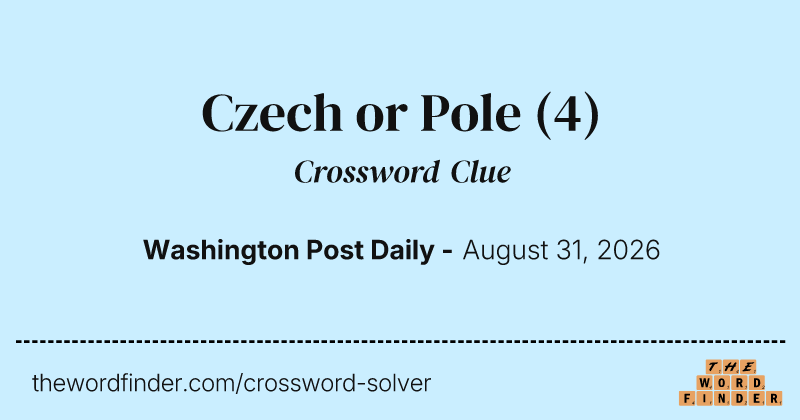 Czech or Pole crossword clue image
