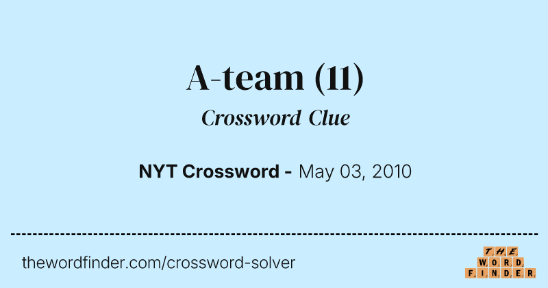 A-team crossword clue image