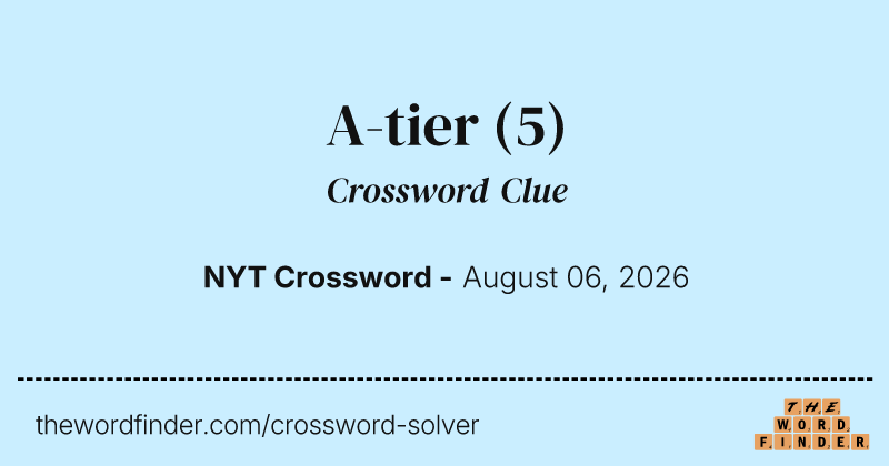A-tier crossword clue image
