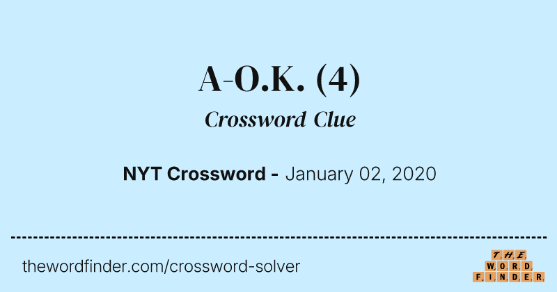 A-O.K. crossword clue image