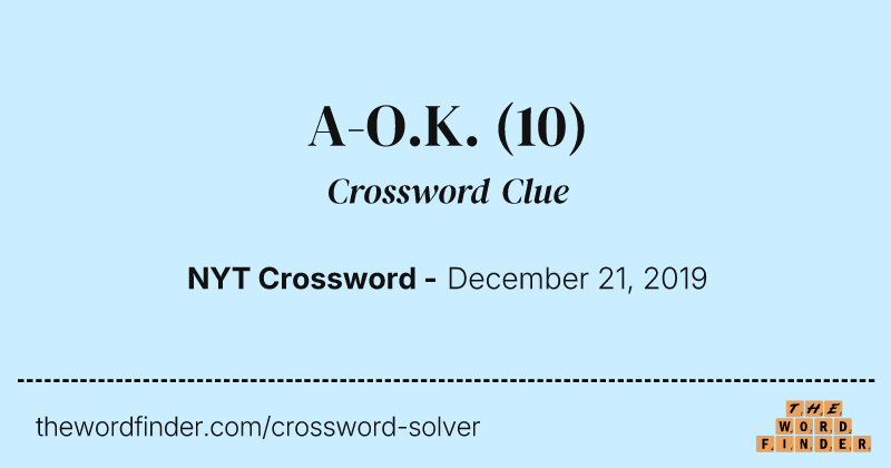 A-O.K. crossword clue image