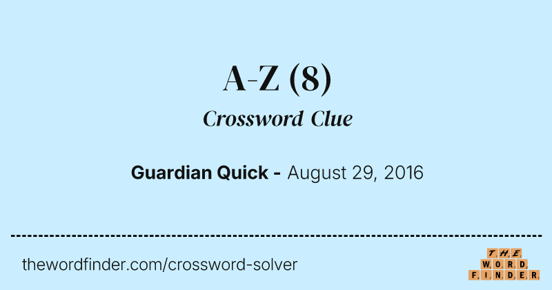 A-Z crossword clue image