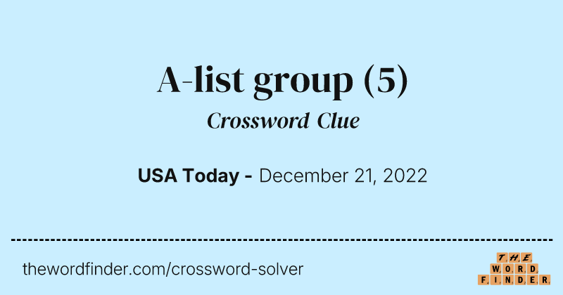 A-list group crossword clue image