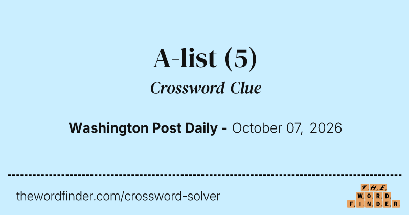 A-list crossword clue image