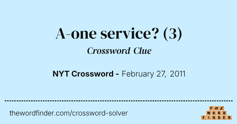 A-one service? crossword clue image