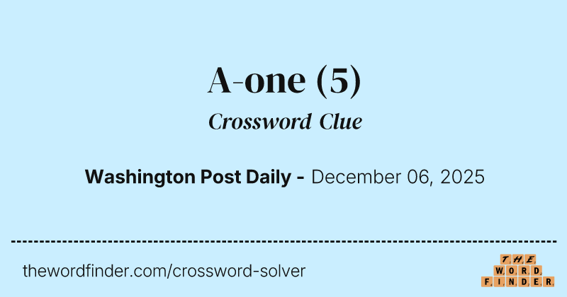 A-one crossword clue image