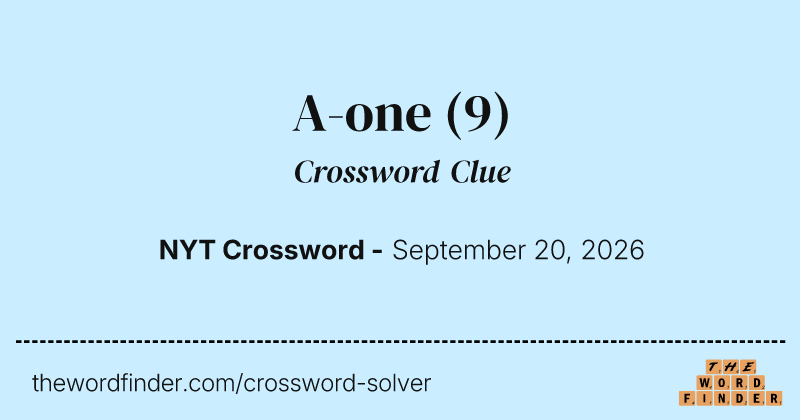 A-one crossword clue image