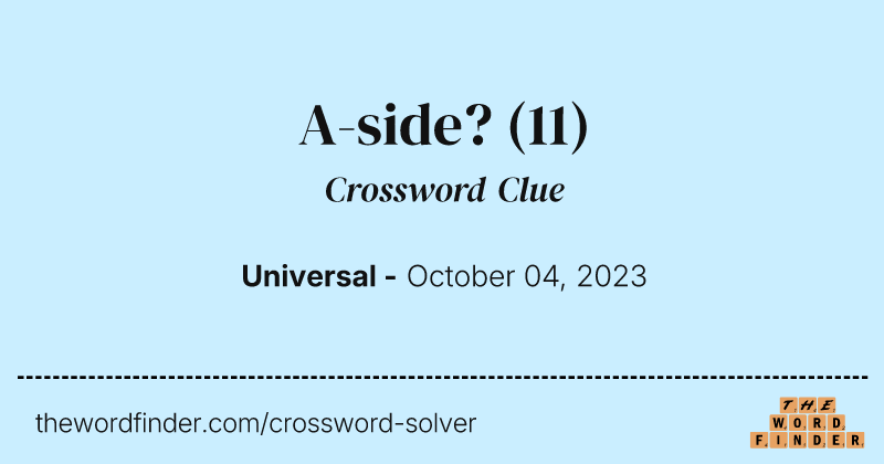 A-side? crossword clue image