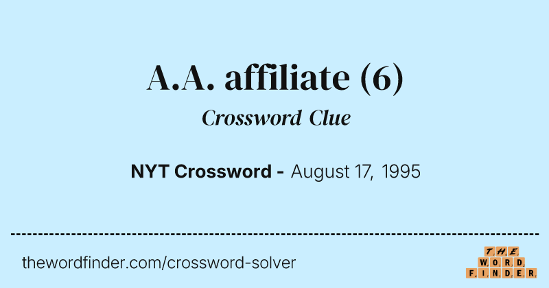 A.A. affiliate crossword clue image
