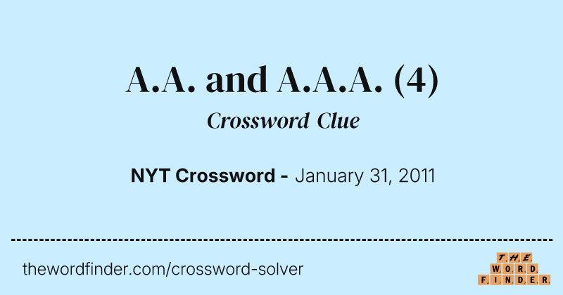A.A. and A.A.A. crossword clue image