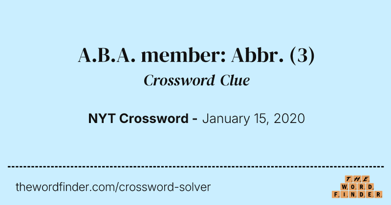 A.B.A. member: Abbr. crossword clue image
