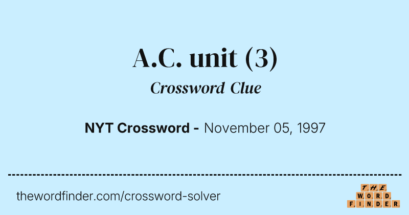 A.C. unit crossword clue image