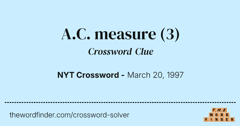 A.C. measure crossword clue image