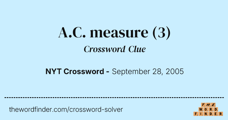 A.C. measure crossword clue image