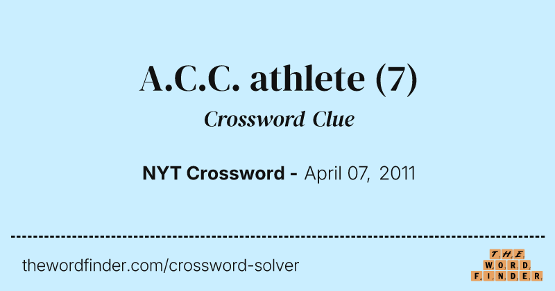 A.C.C. athlete crossword clue image