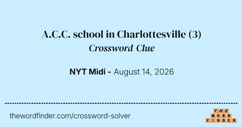 A.C.C. school in Charlottesville crossword clue image
