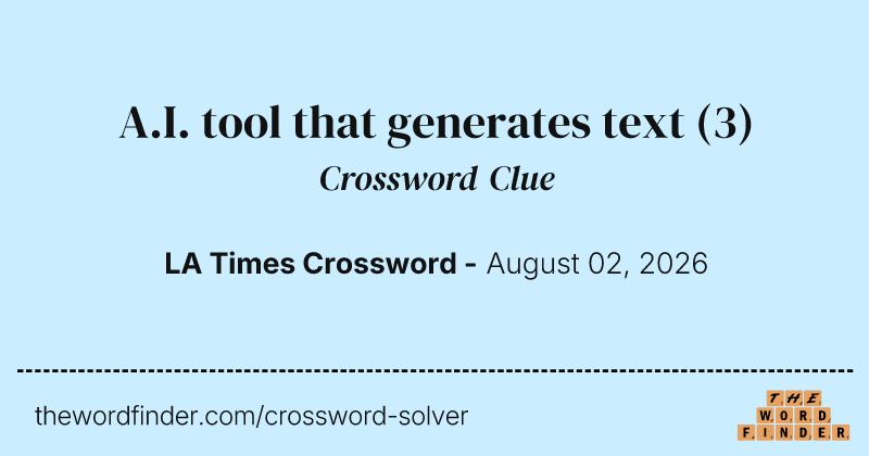 A.I. tool that generates text crossword clue image