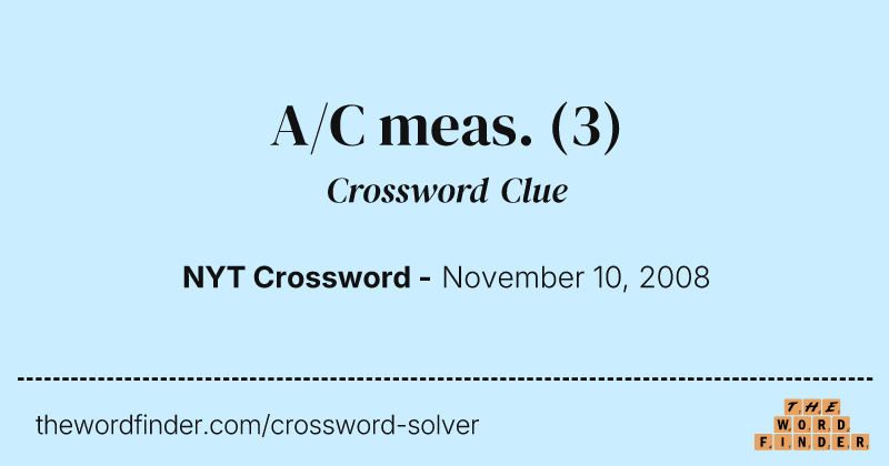 A/C meas. crossword clue image