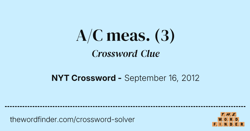A/C meas. crossword clue image