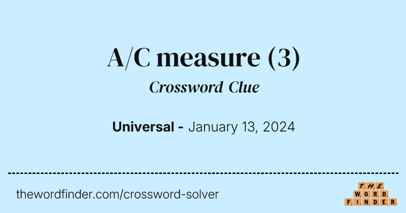 A/C measure crossword clue image