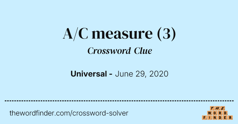 A/C measure crossword clue image