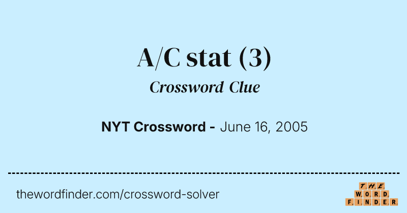 A/C stat crossword clue image