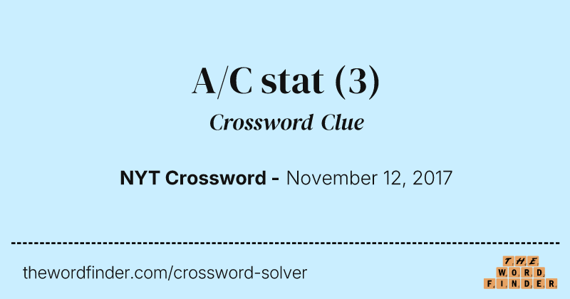 A/C stat crossword clue image